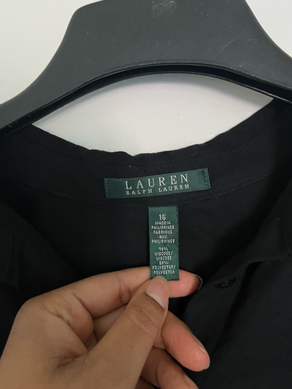 Ralph Lauren Black Button-Front Shirt Dress - Picture 3 of 6